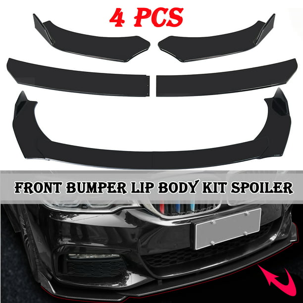 Car Body Spoiler,4pcs Universal Car Front Bumper Lip Splitter ABS Front Bumper Splitter Fins Trim Car Accessories black 